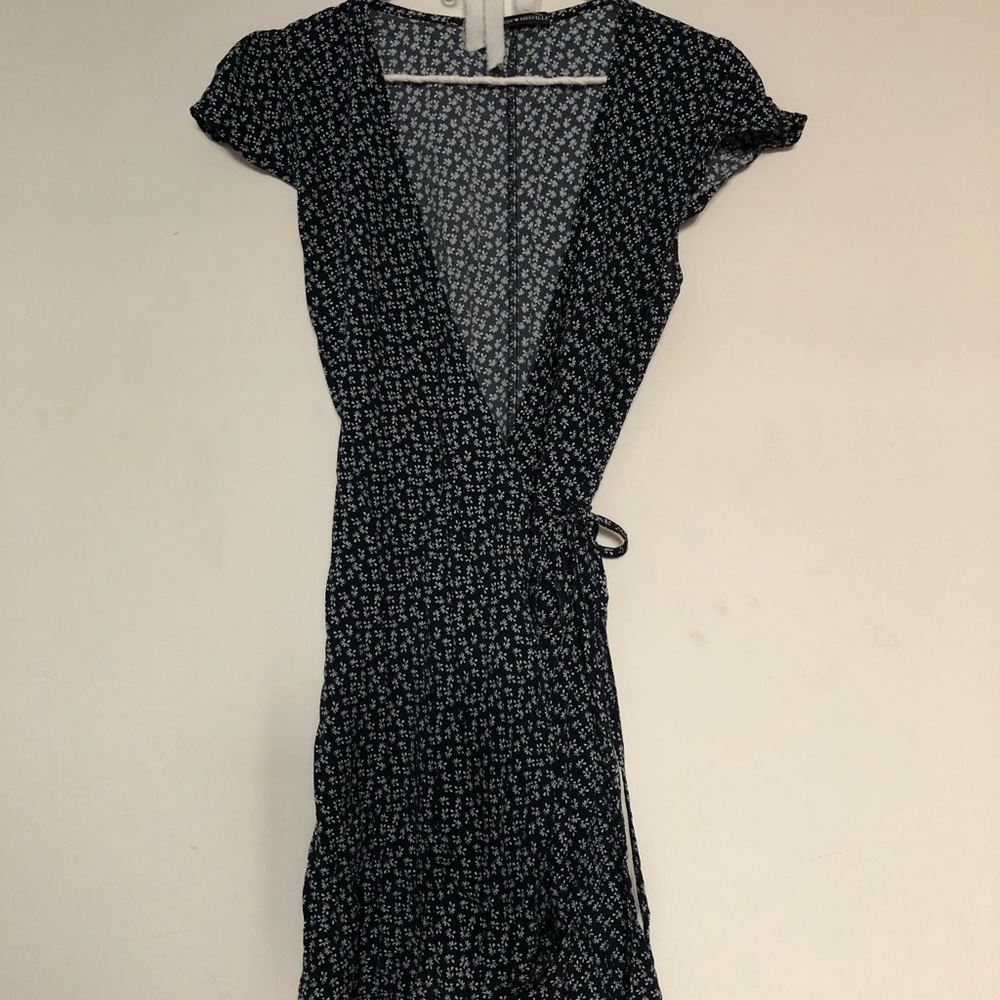 Brandy Melville Flower Print Mini Wrap Dress